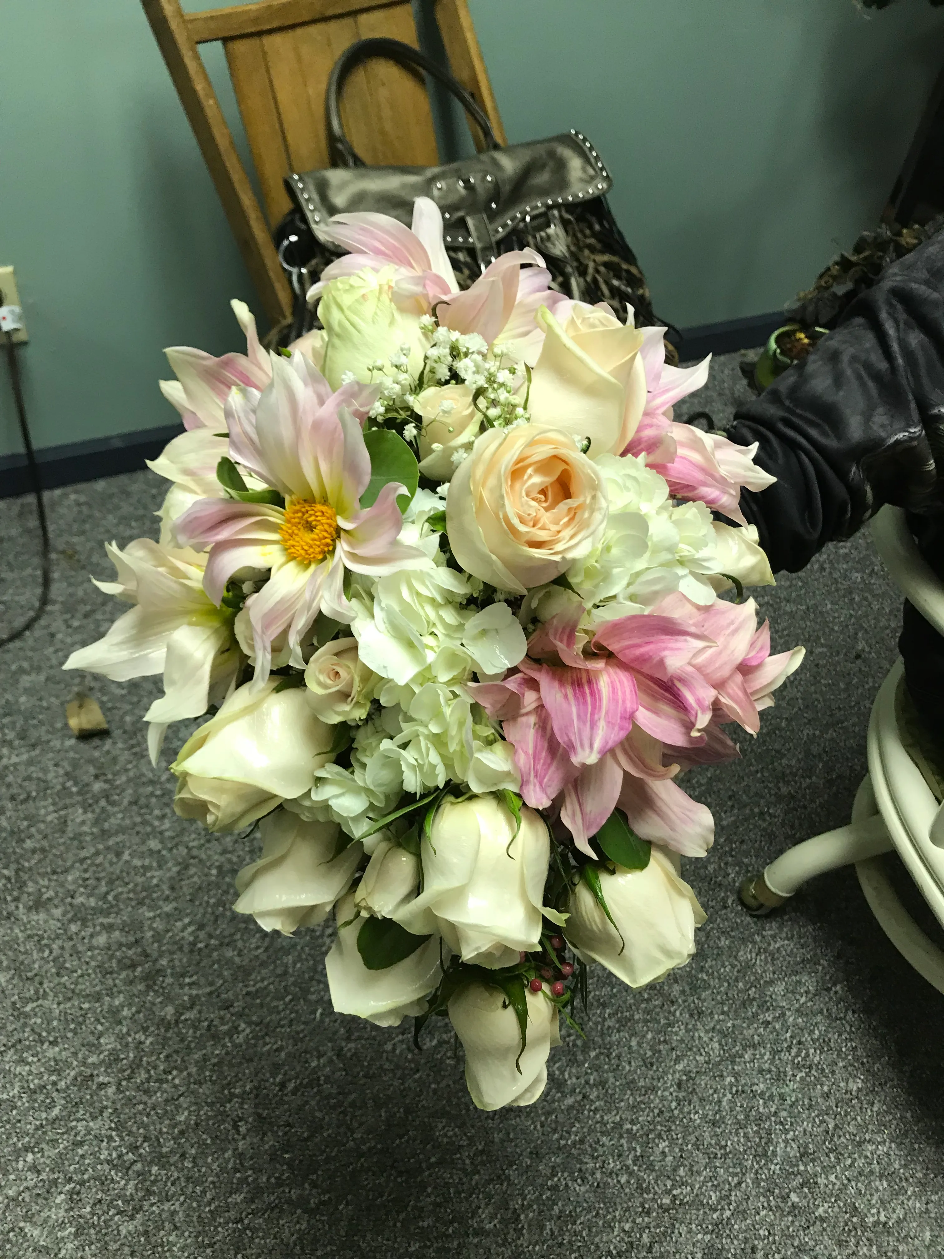 Blush and cream bridal bouquet